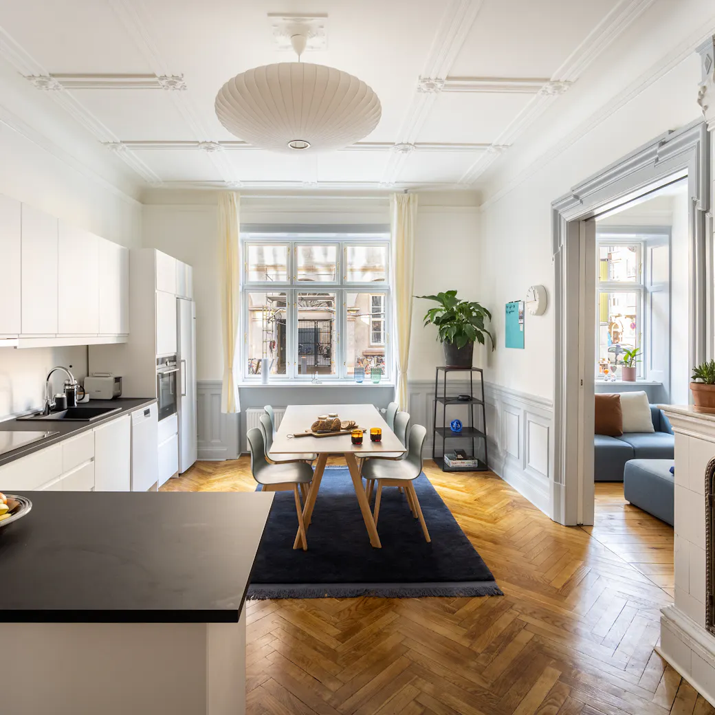 Communal kitchen in a LifeX coliving apartment