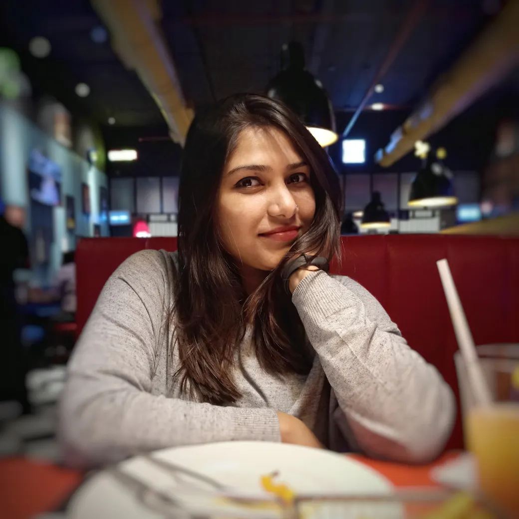 Mrunmayee, out for dinner in Munich