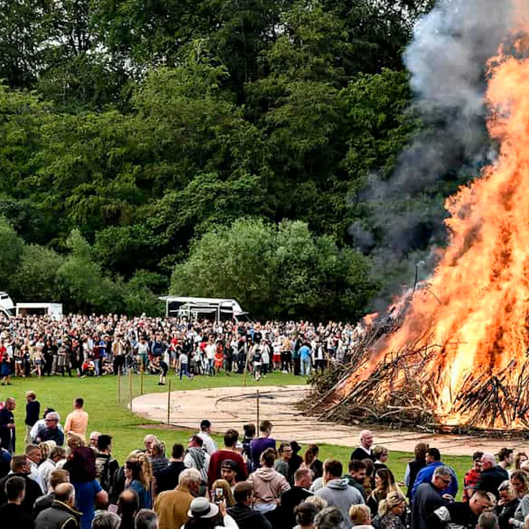Huge bonfire for Danish Sankt Hans celebration