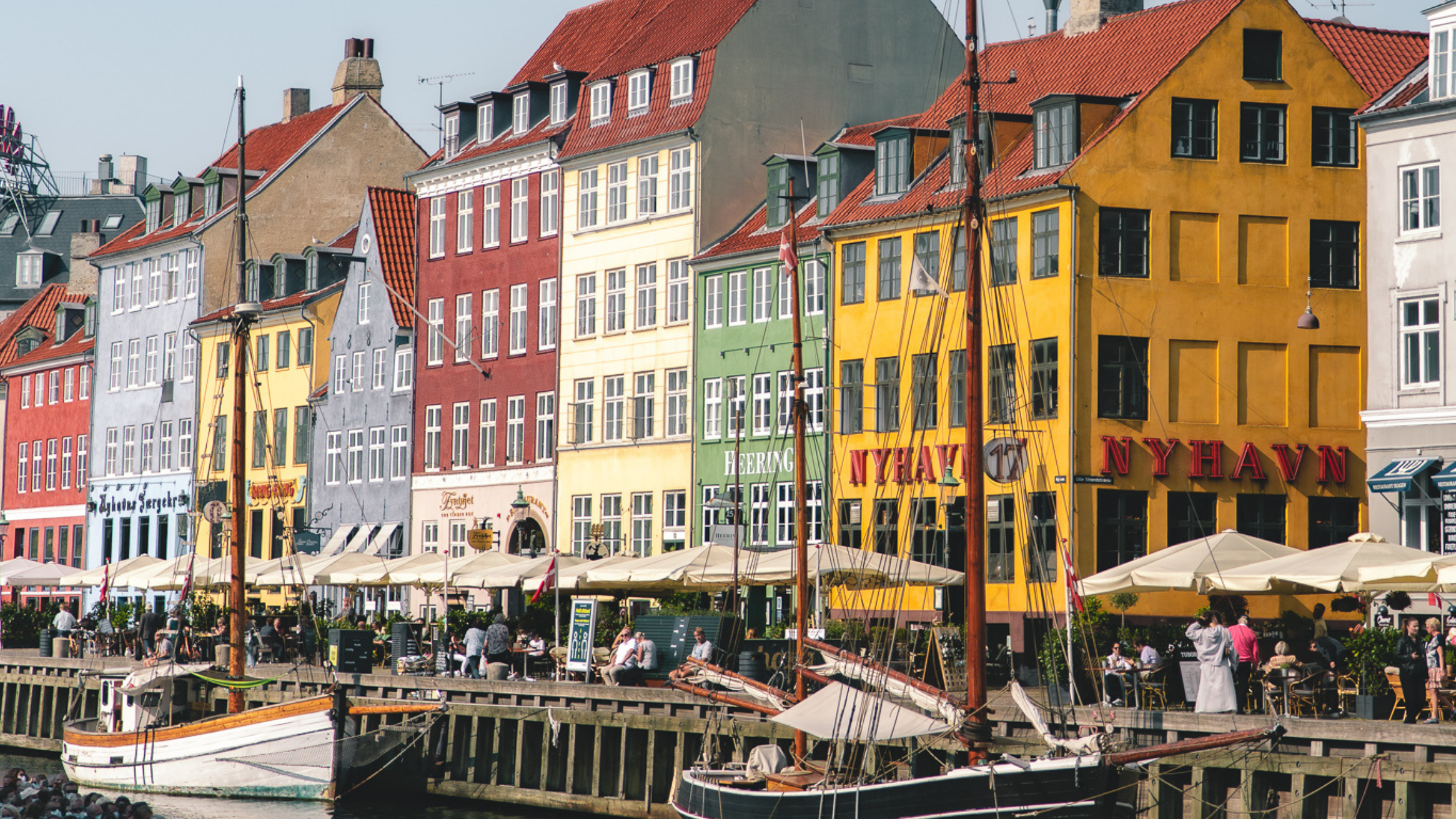 Iconic Nyhavn buildings in Copenhagen
