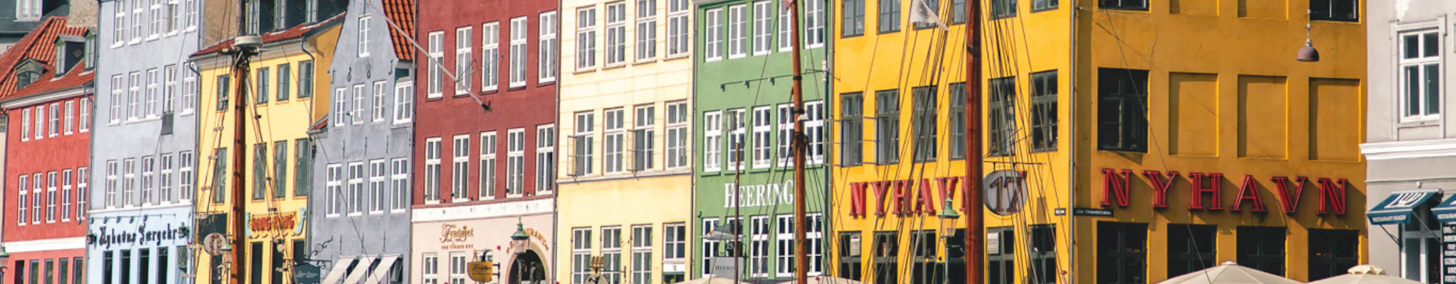 Iconic Nyhavn buildings in Copenhagen