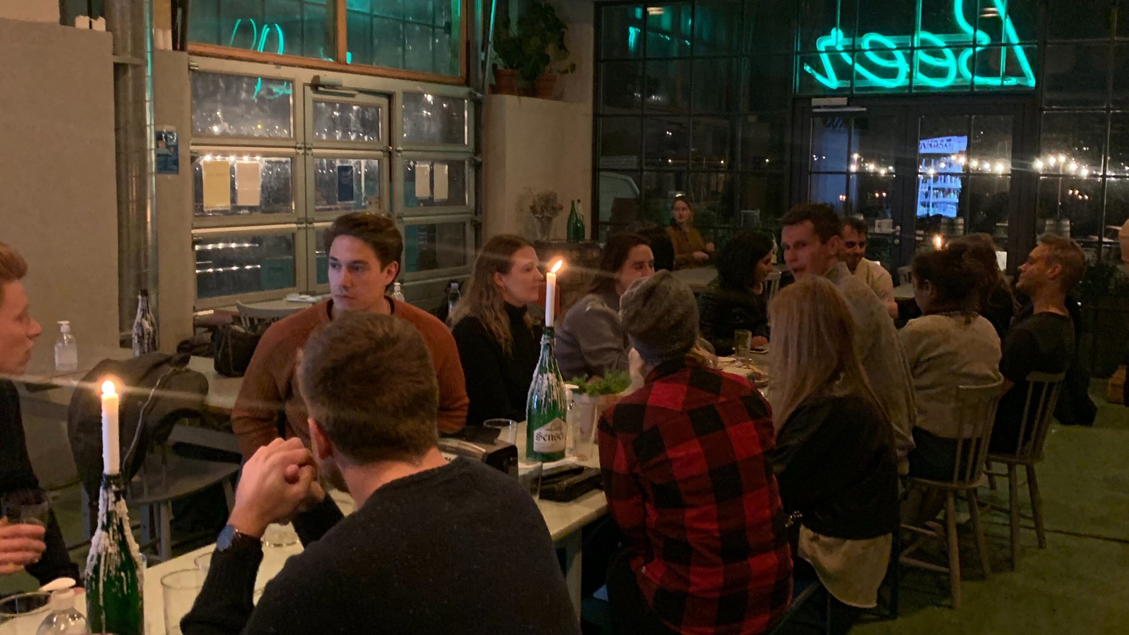 After-work beer in a hip bar