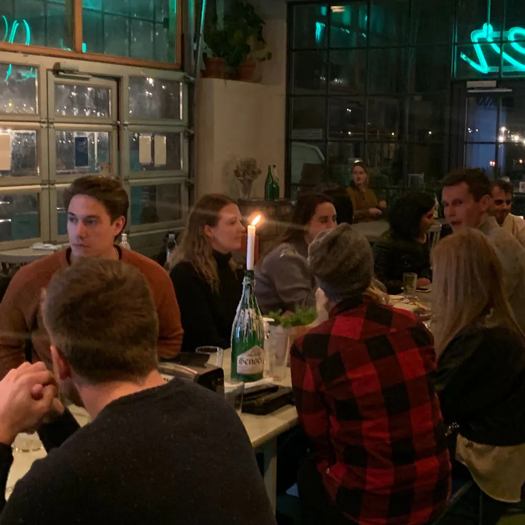 After-work beer in a hip bar