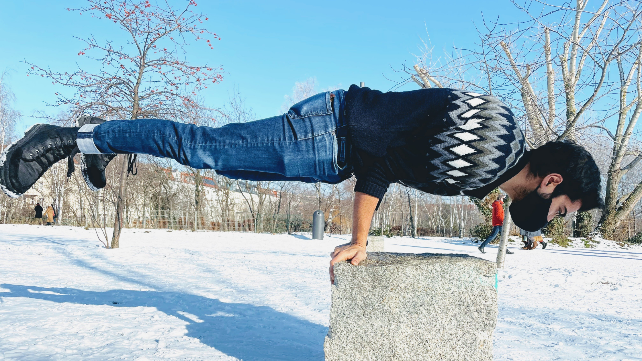 LifeX member Swap practicing balancing exercises
