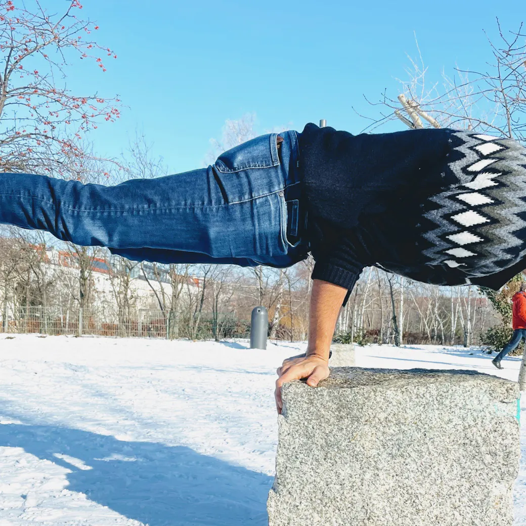 LifeX member Swap practicing balancing exercises
