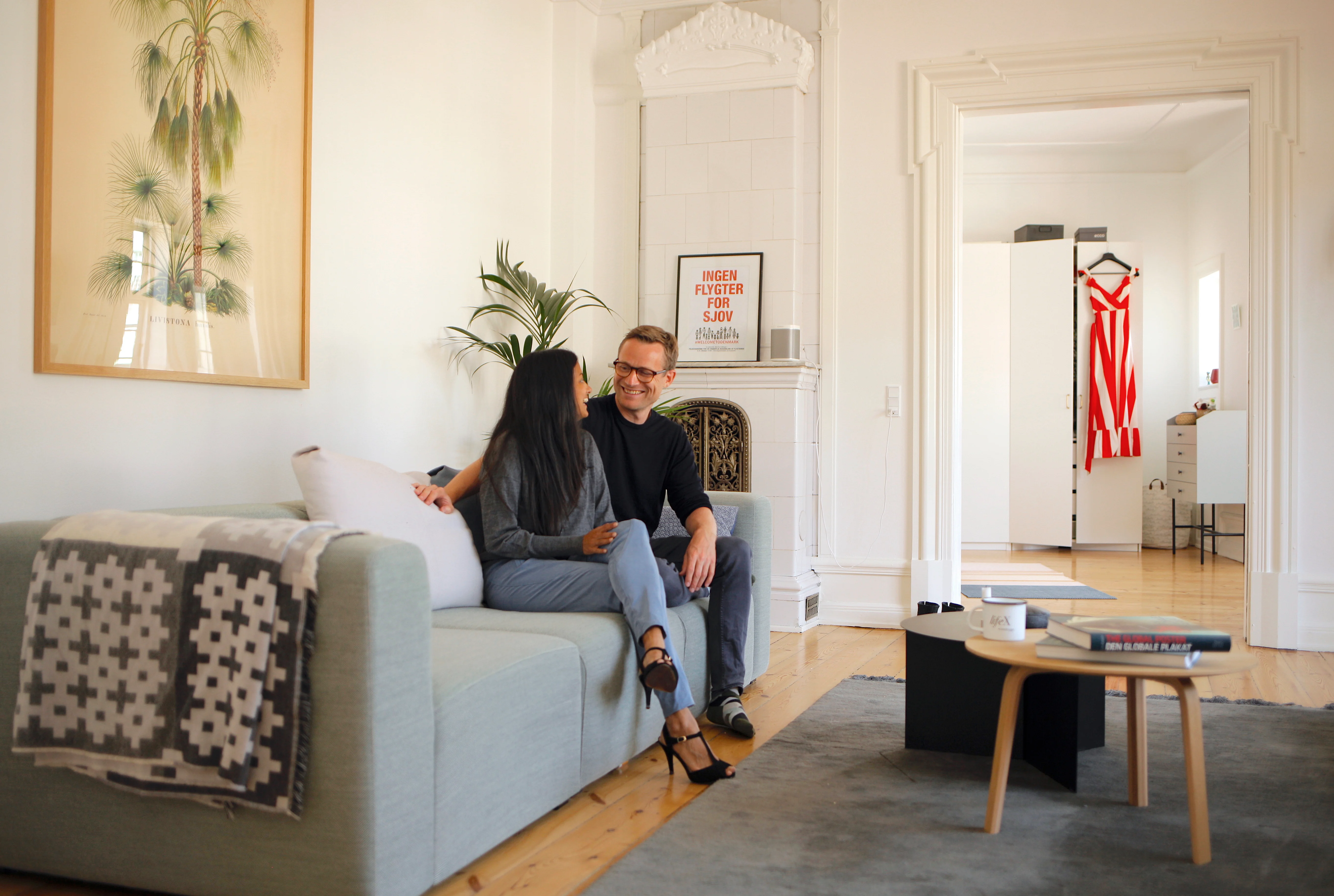 LifeX founders Ritu and Sune in one of their coliving apartments