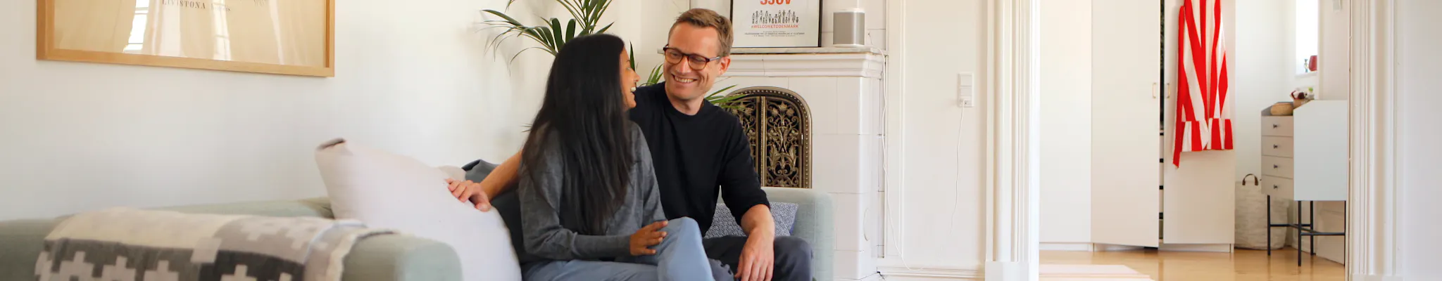 LifeX founders Ritu and Sune in one of their coliving apartments