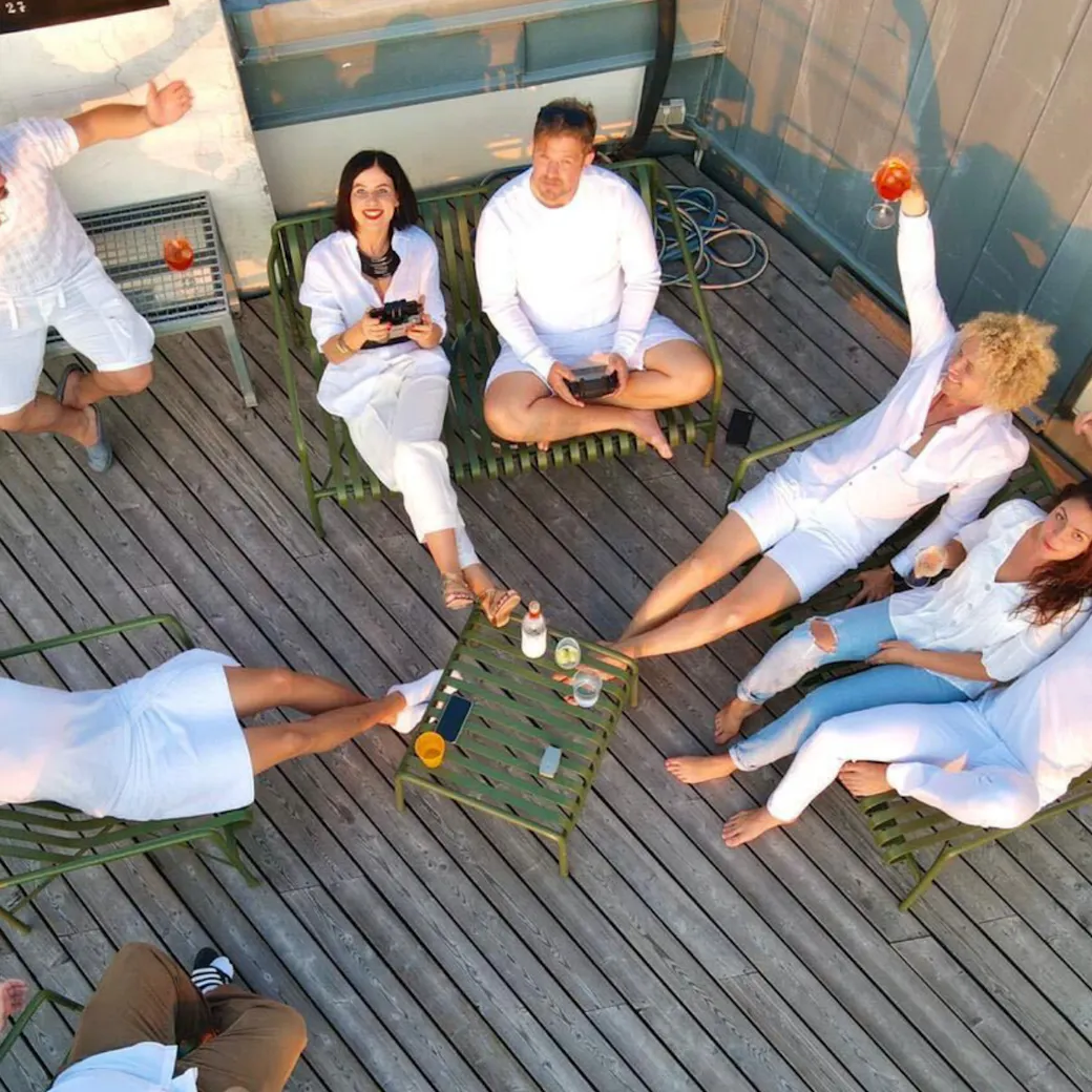 Relaxing afternoon on the rooftop terrace