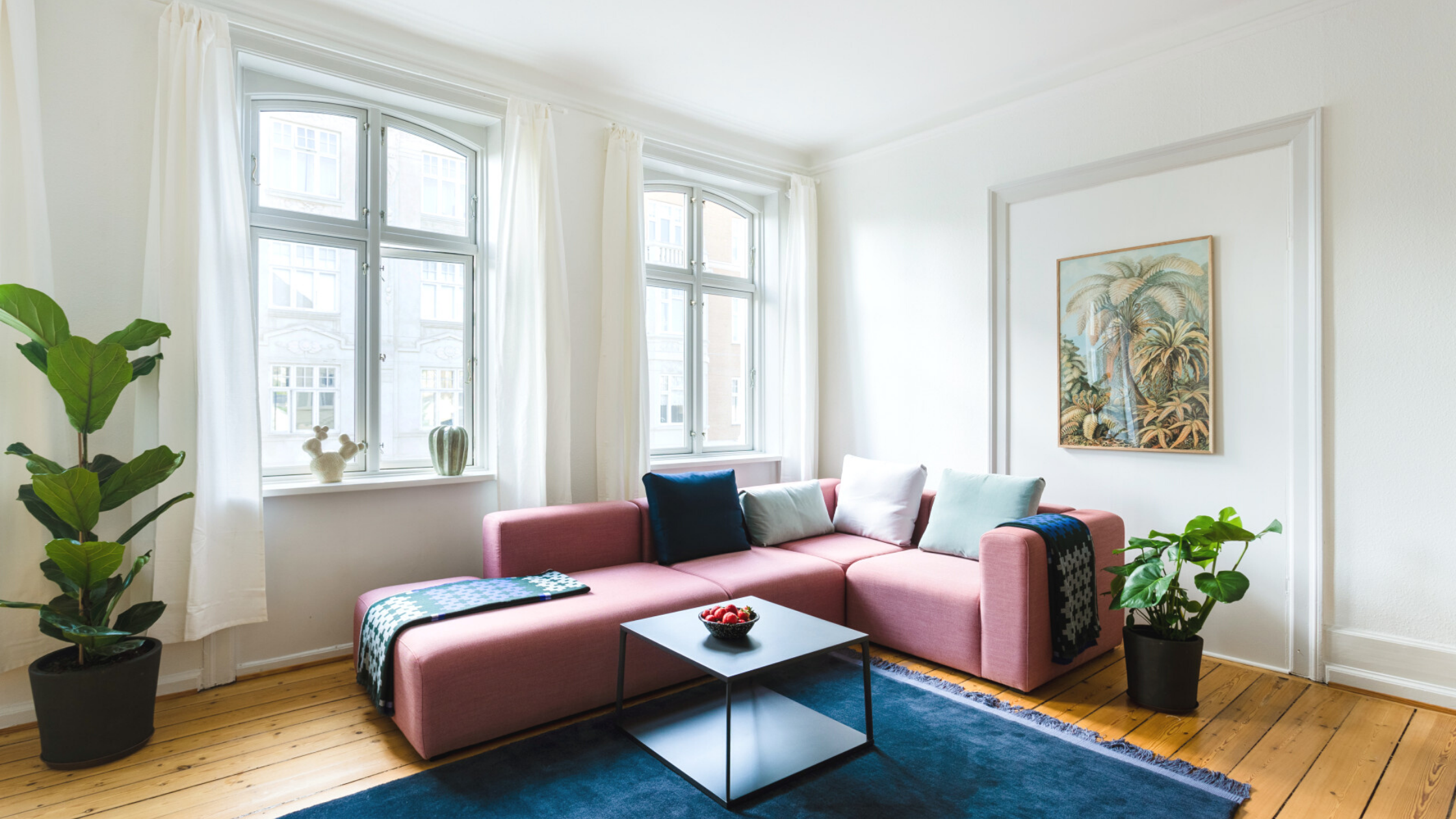Cozy living room in a LifeX coliving apartment