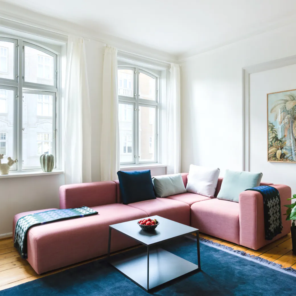 Cozy living room in a LifeX coliving apartment