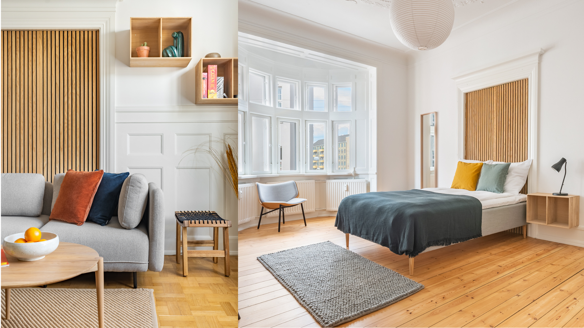 Living room and bedroom in a LifeX coliving apartment