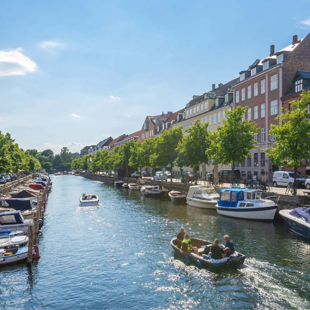 The canal in Copenhagen on a sunny summer day