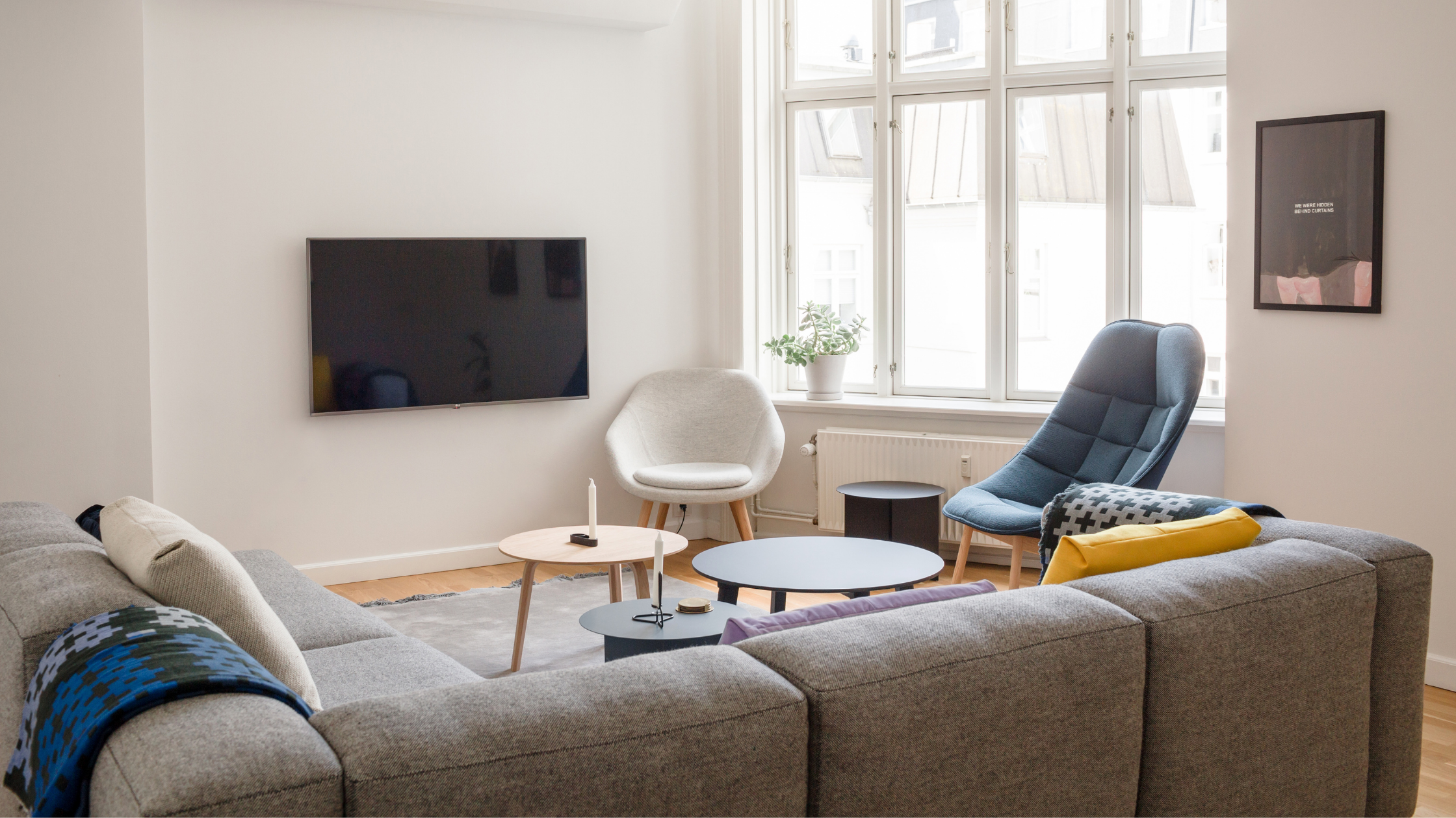Living room in a LifeX coliving apartment
