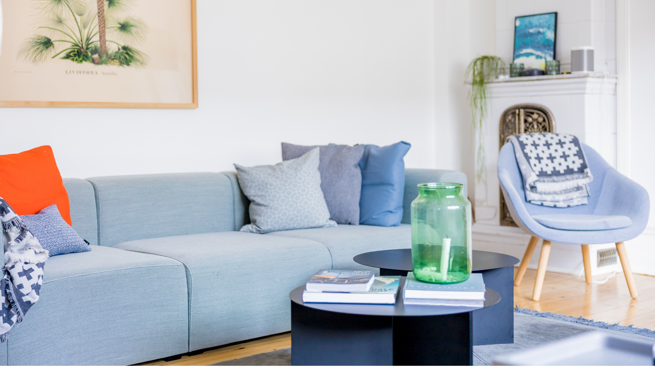 Living area in a LifeX coliving apartment