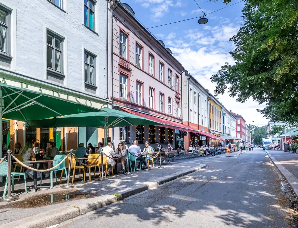 Lively street in Grünerløkka, Oslo