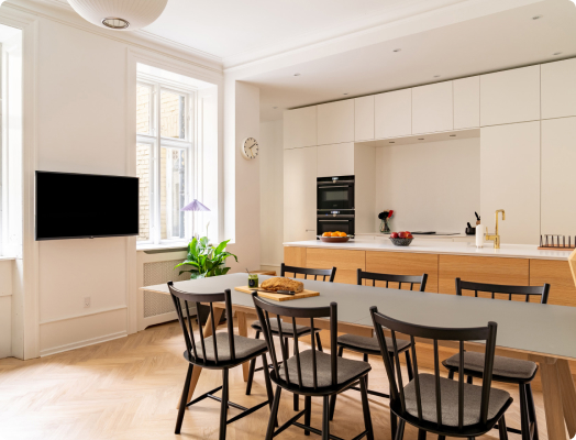Shared kitchen in a LifeX coliving apartment
