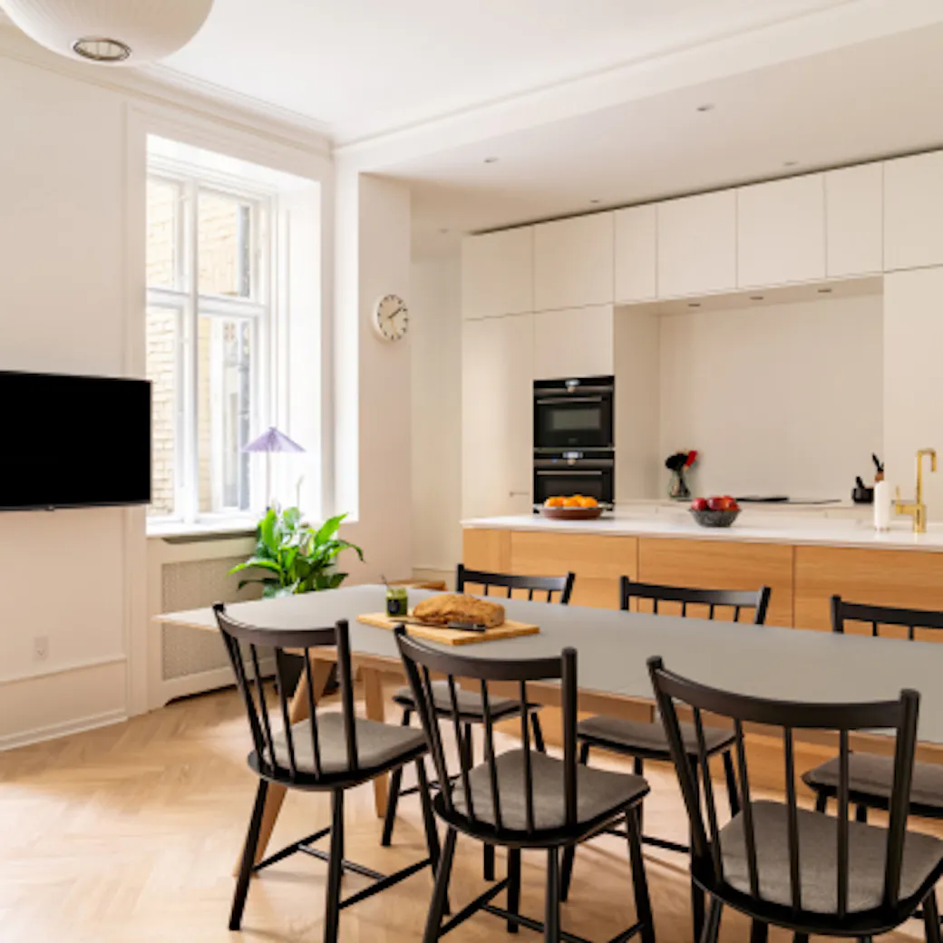 Shared kitchen in a LifeX coliving apartment