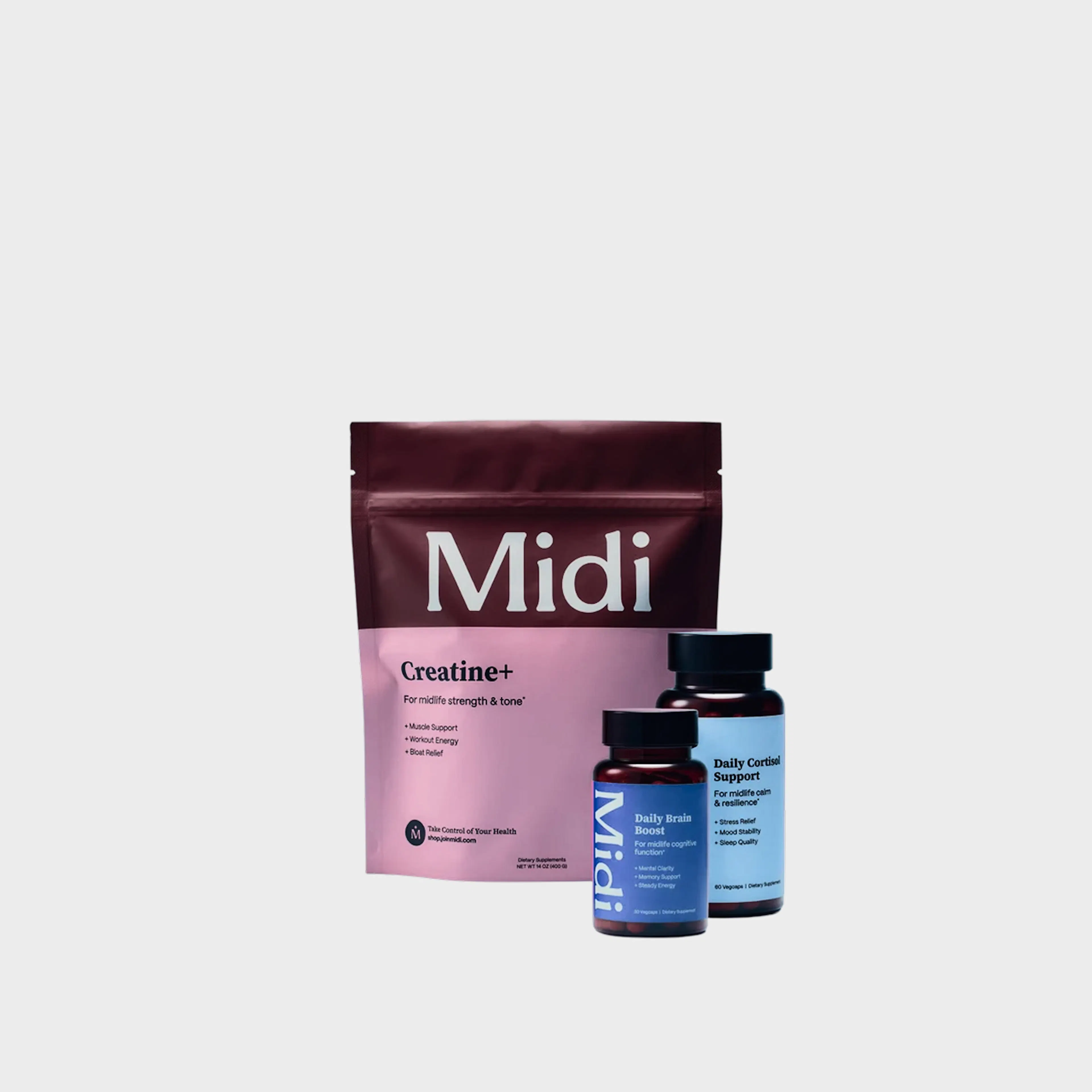 Cognitive Clarity supplement pouch and bottles