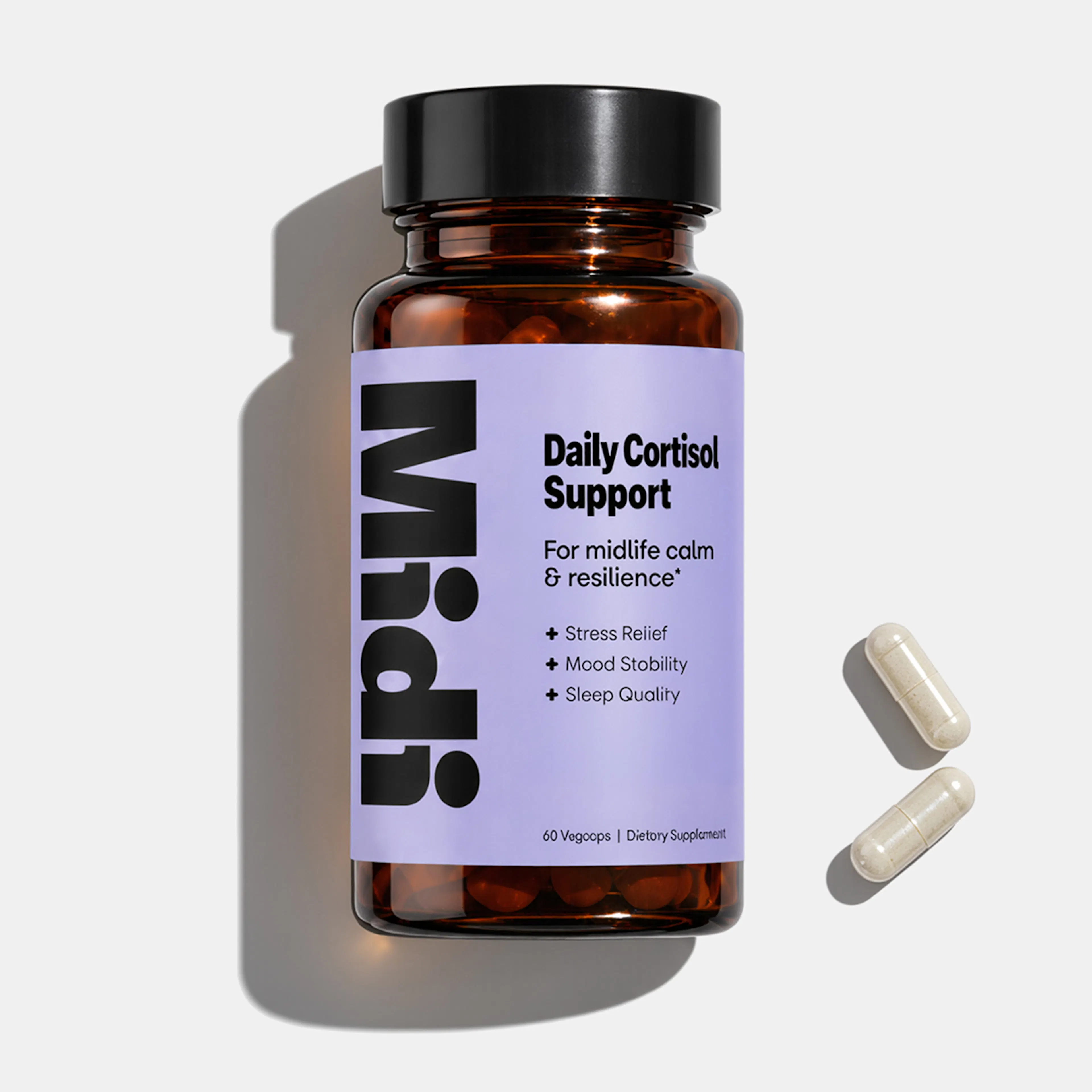bottle of daily cortisol support pills