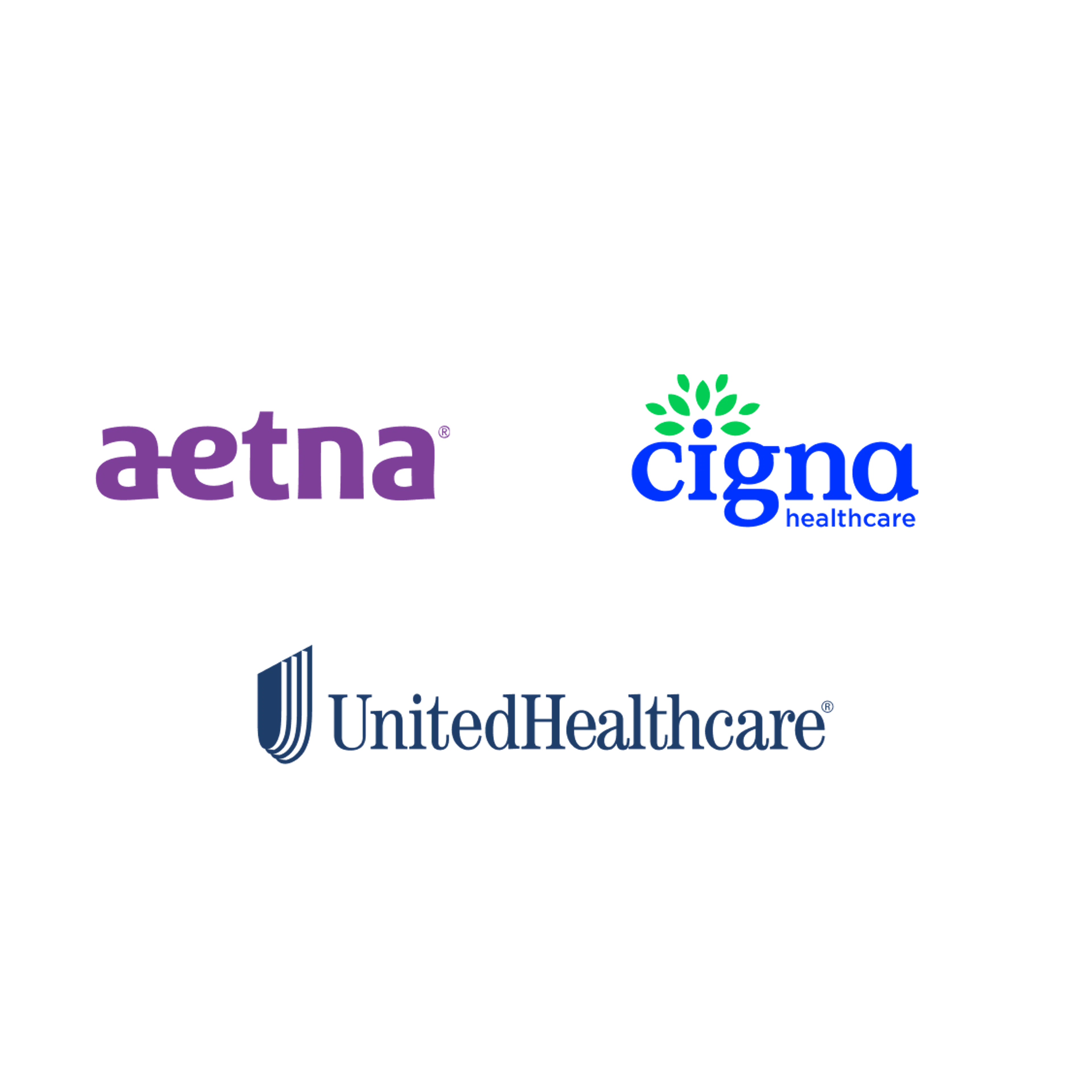 Insurance providers Midi works with in Minneapolis, MN, including Aetna, Cigna, and UnitedHealthcare.
