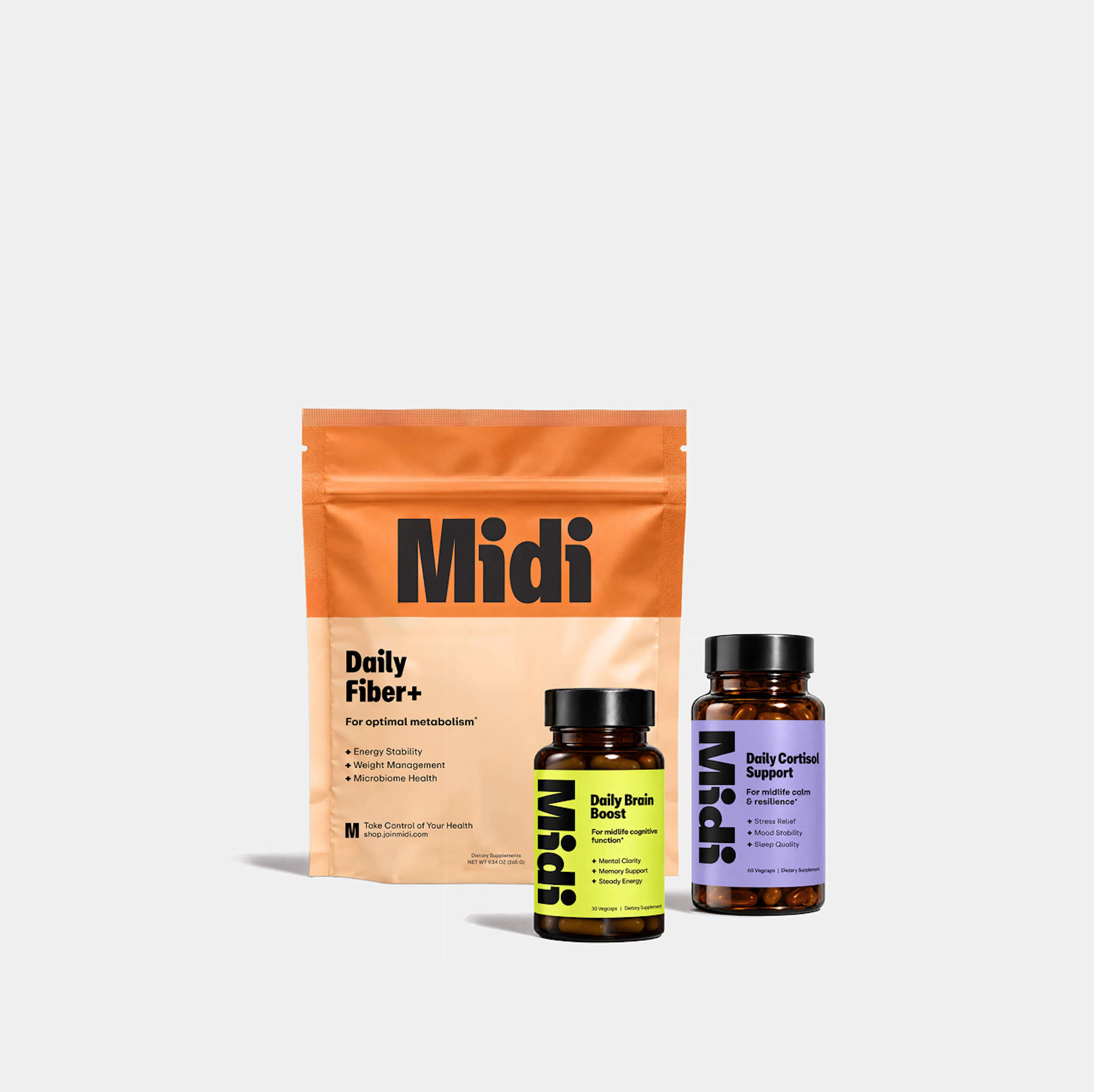 daily fiber+, daily brain boost, daily cortisol support