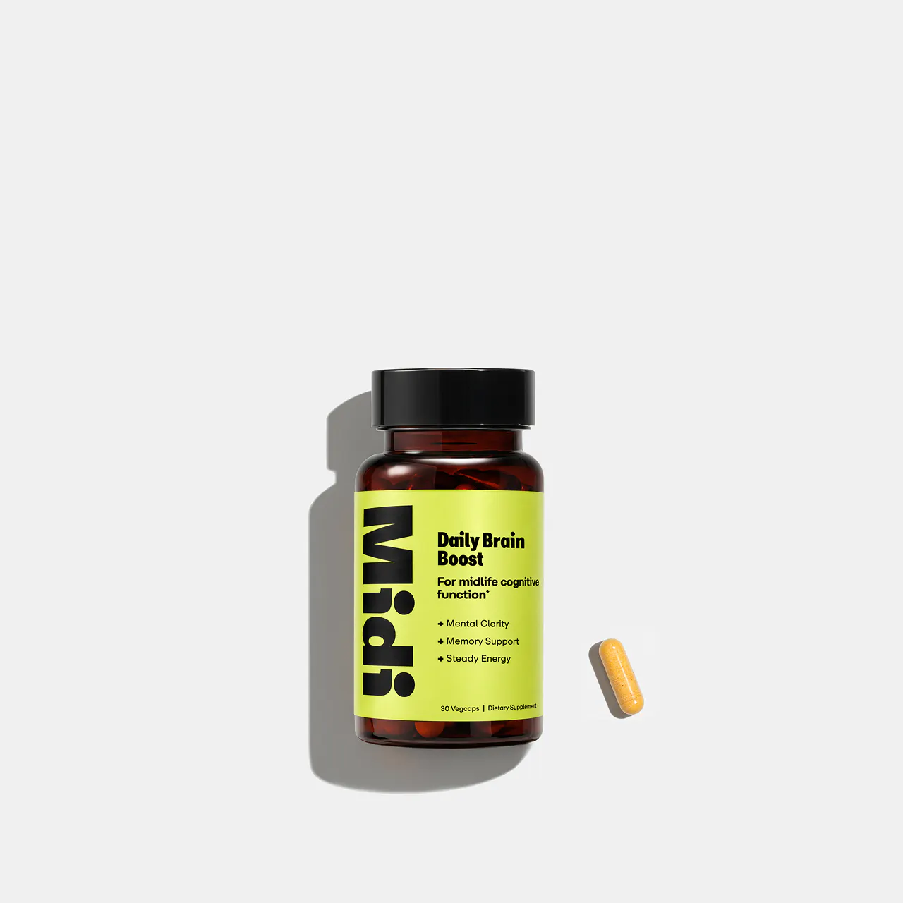 bottle of daily brain boost pills