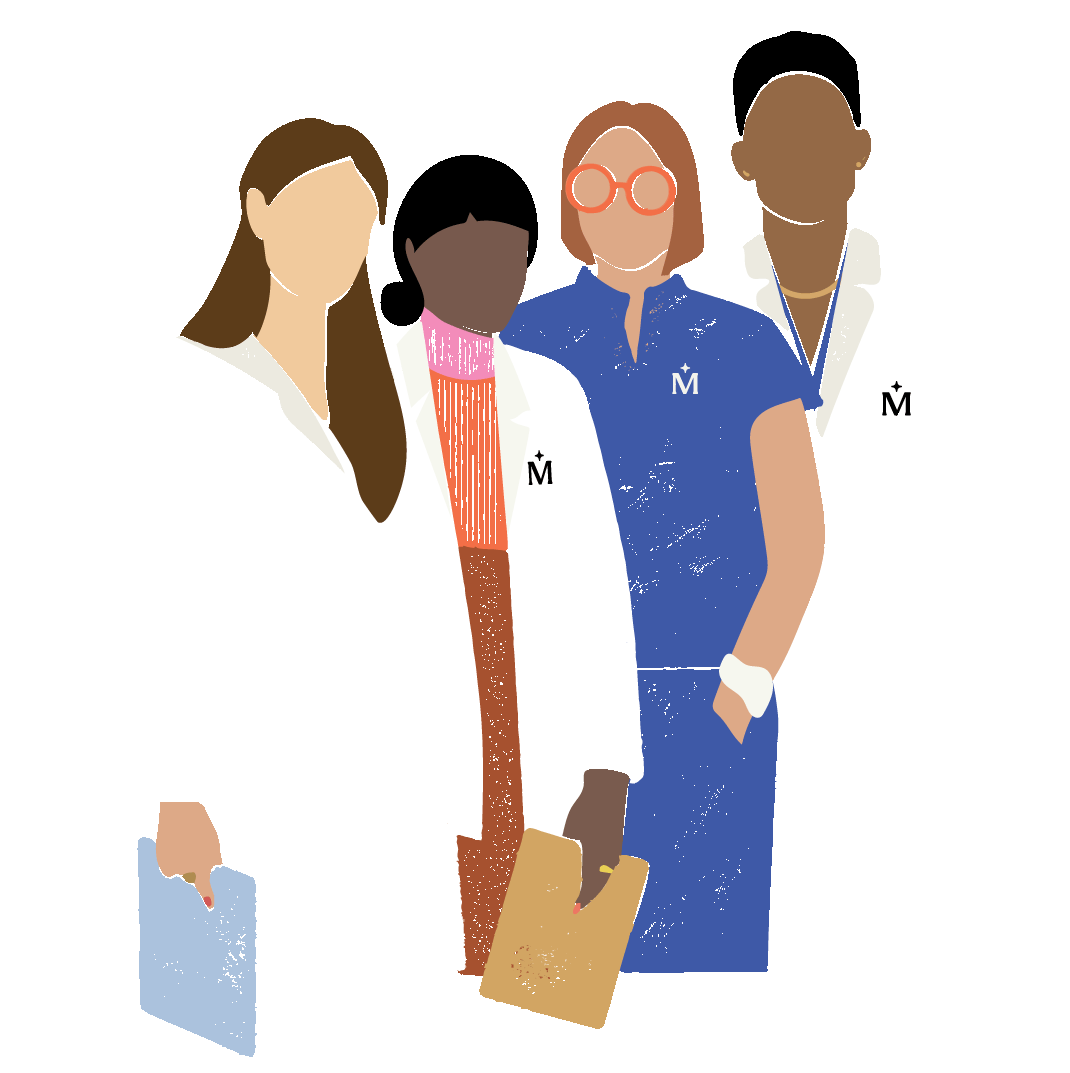 Illustration of four Midi clinicians standing together