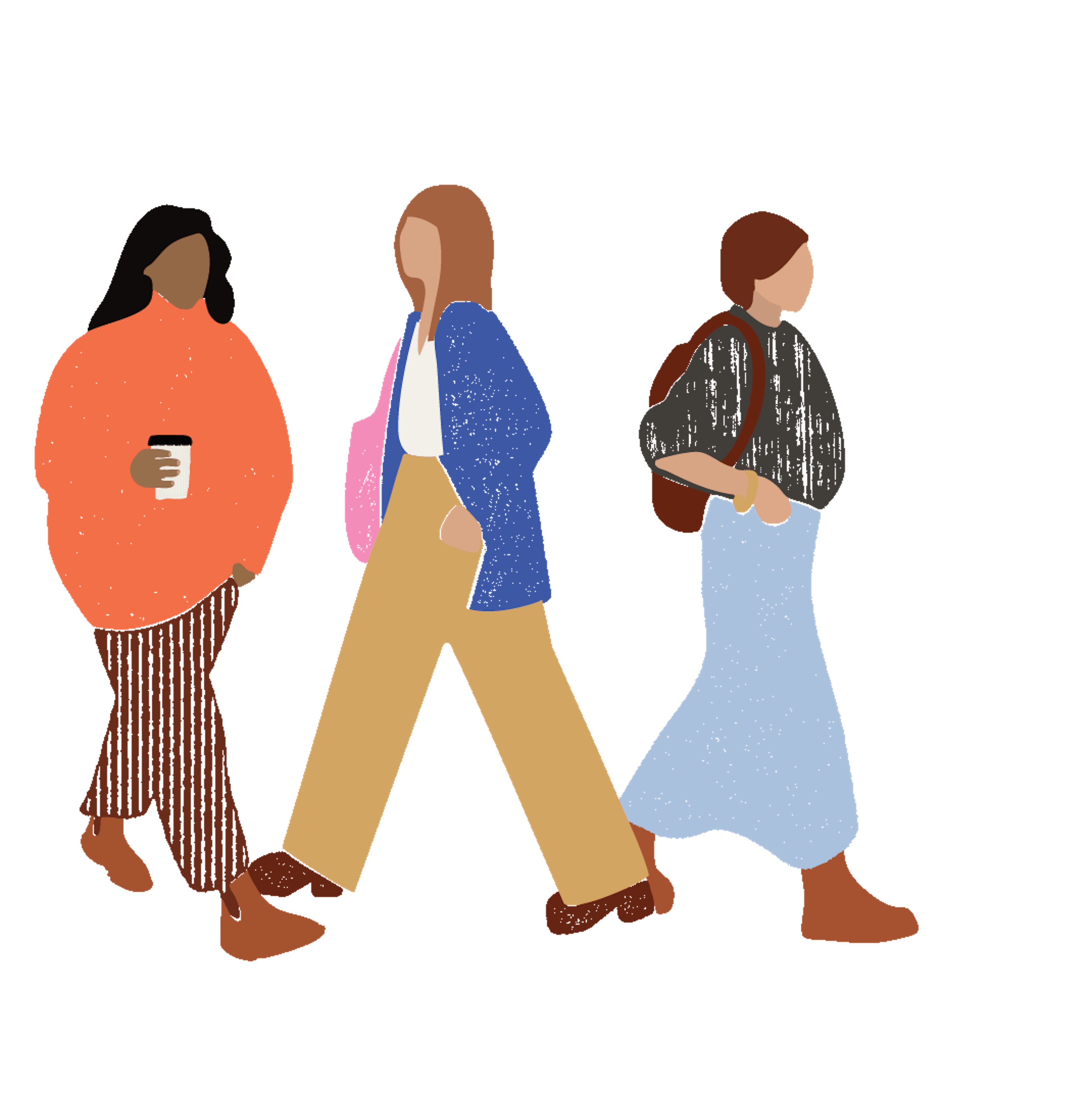 Illustration of 3 women walking