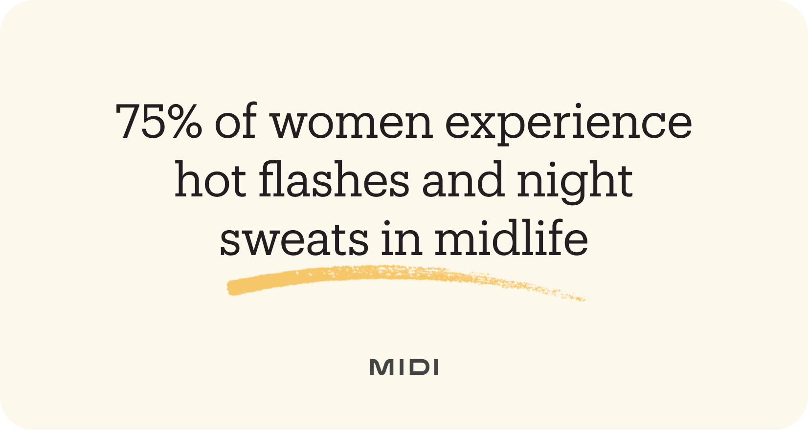 stat about 75% of women having hot flashes