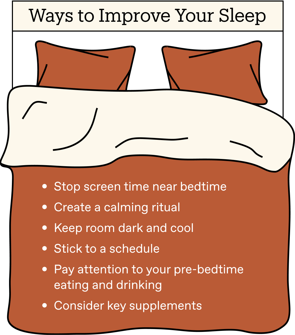 image with tips to improve your sleep