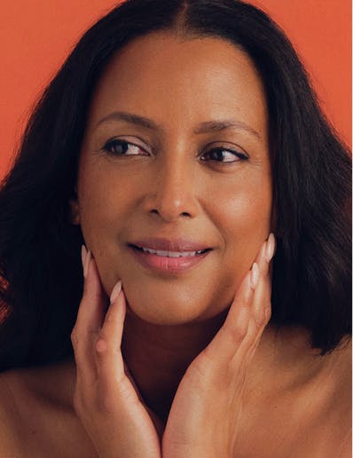 Portrait of woman smiling softly