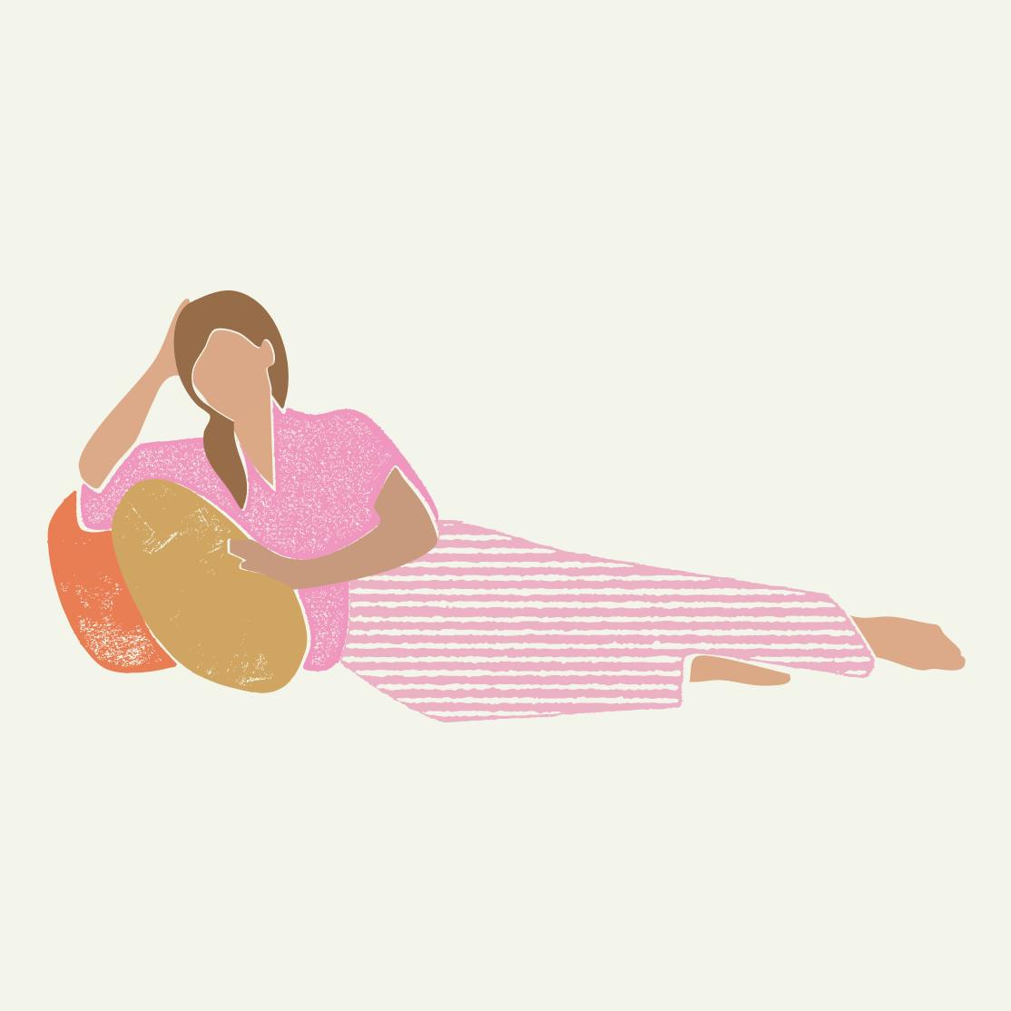 illustration of woman laying