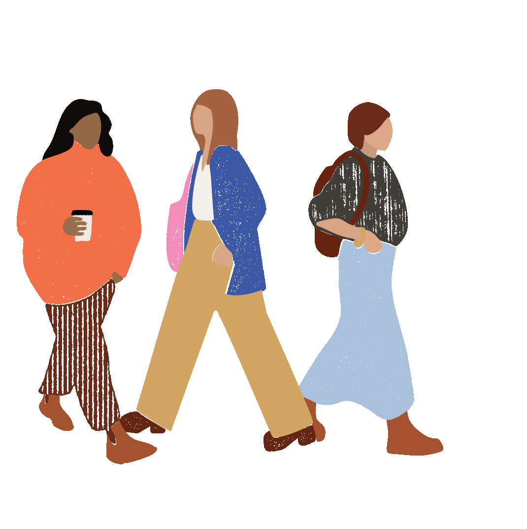 illustration, women walking
