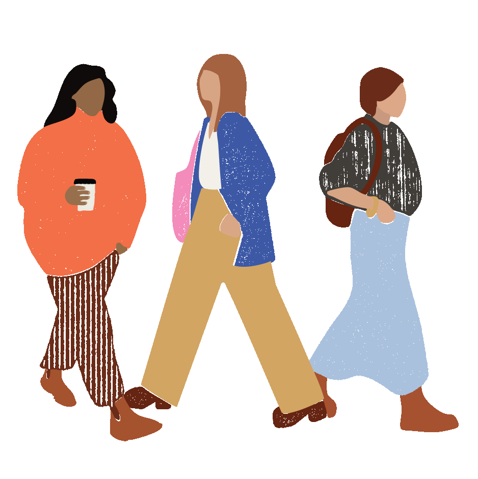 illustration, women walking