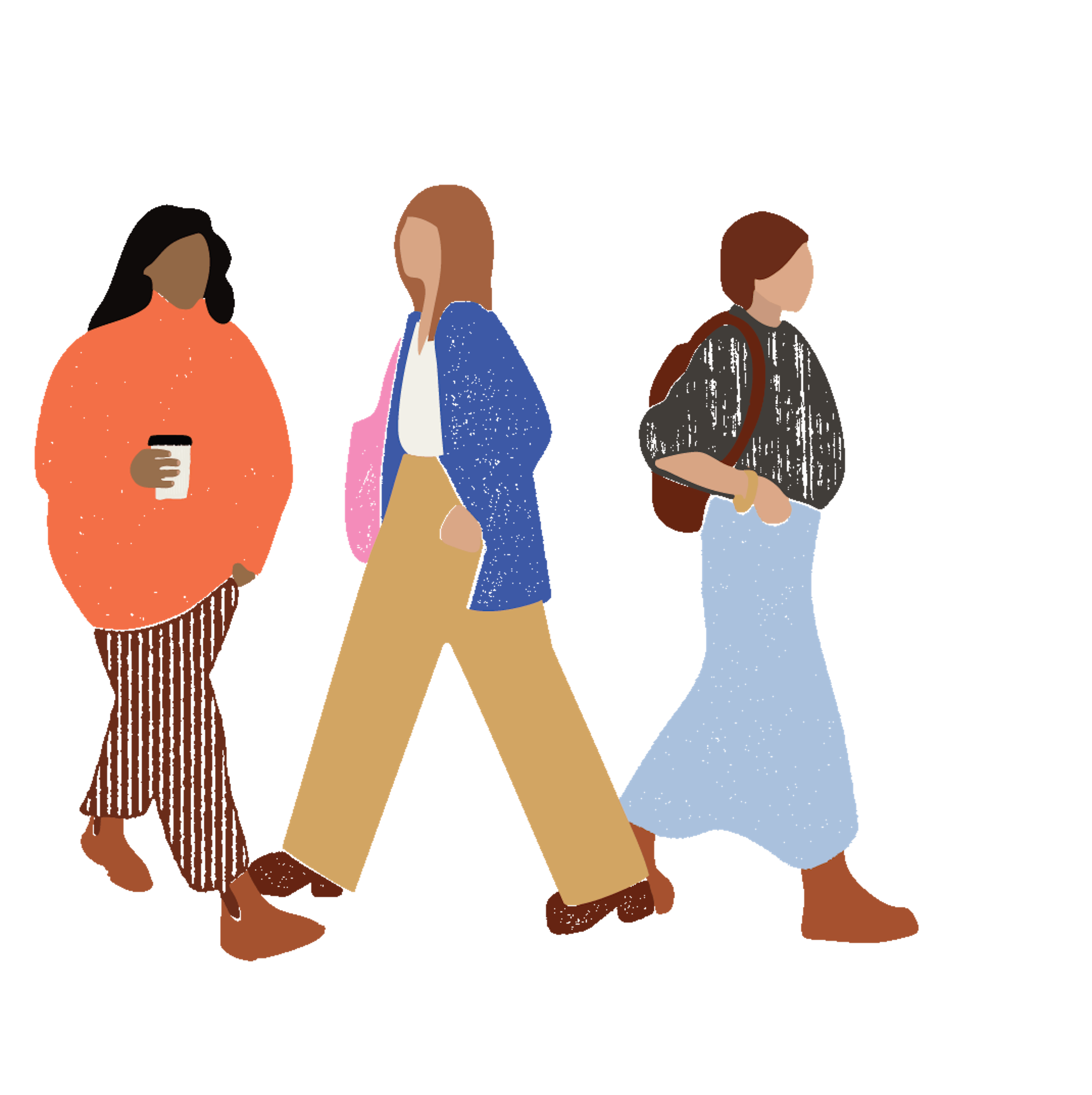 illustration, women walking