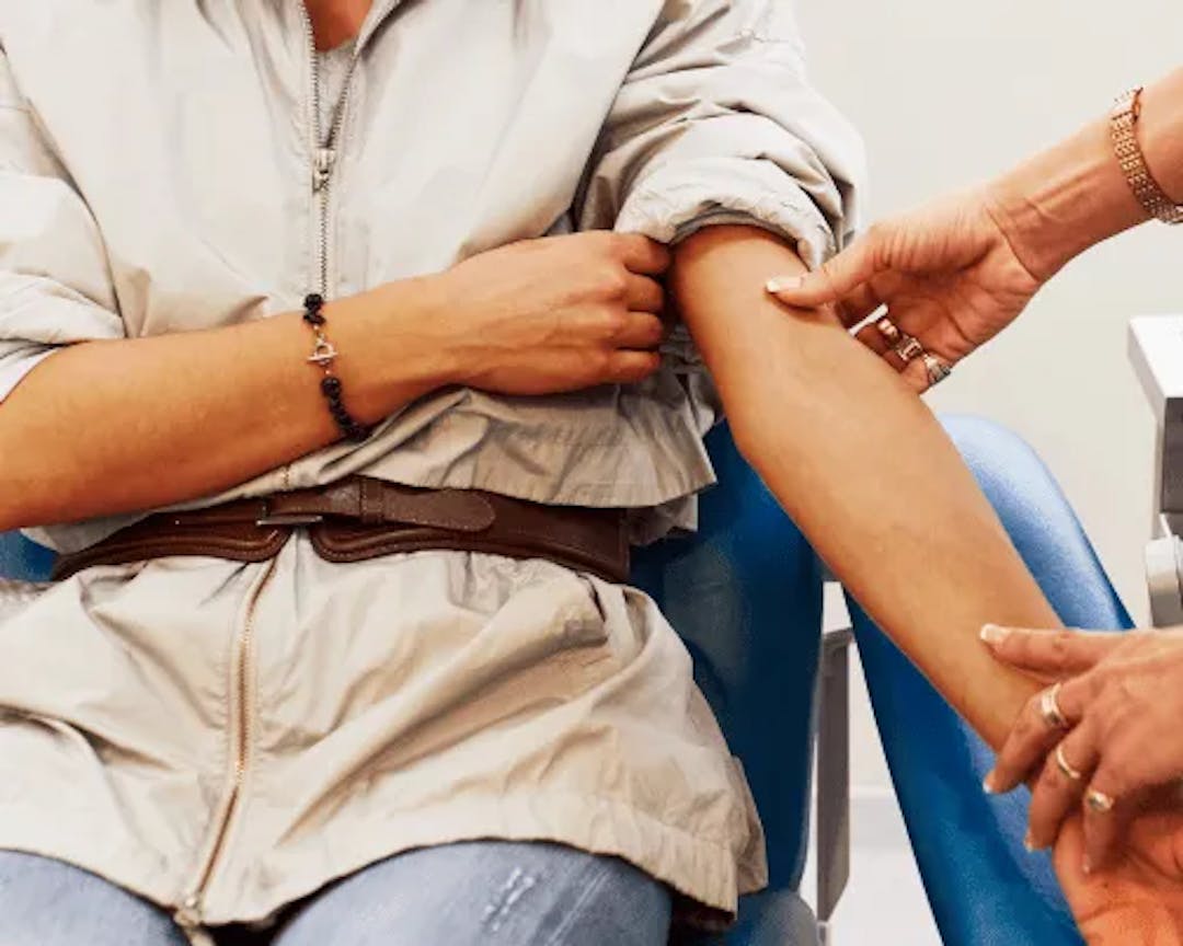 Women getting her blood tested