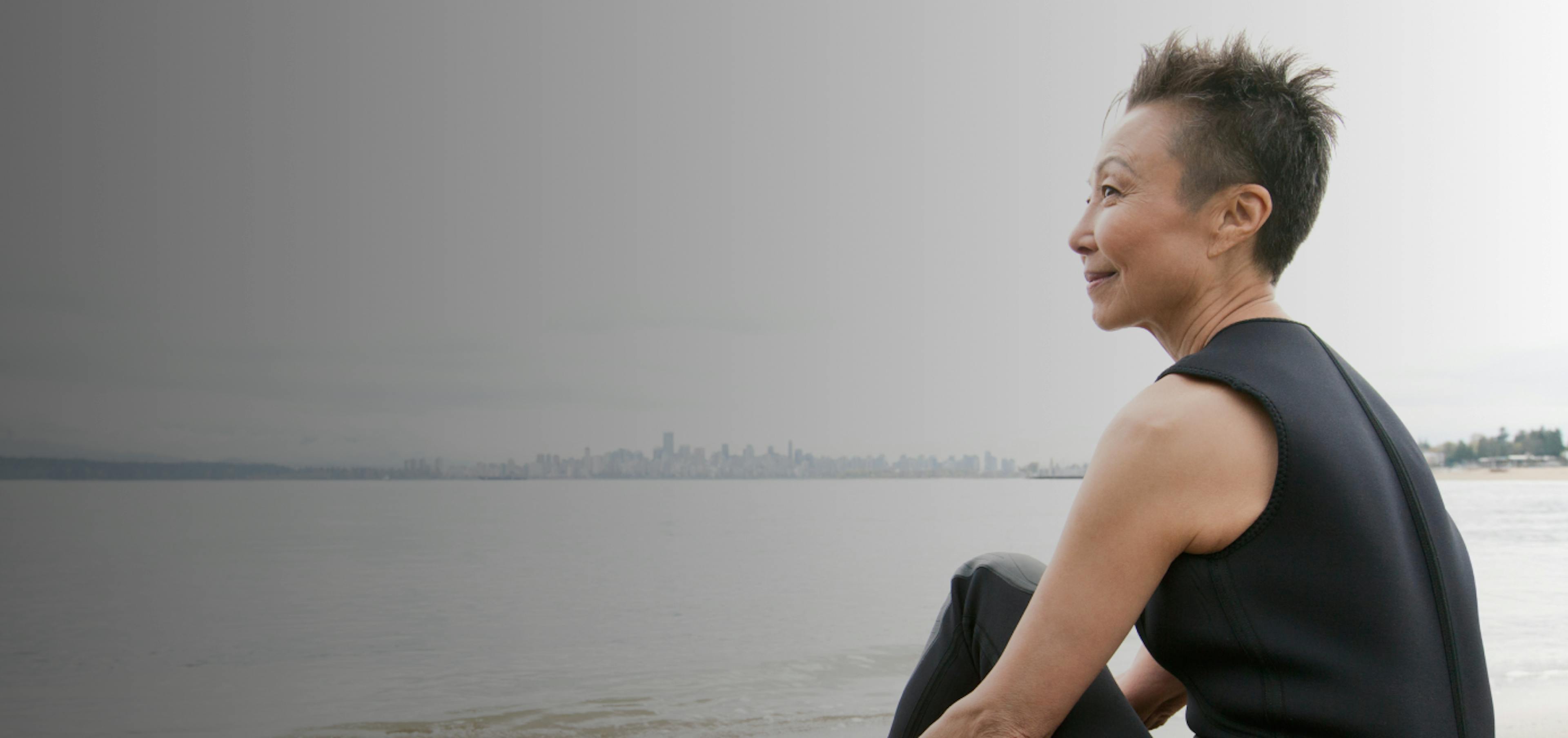 woman smiling beach