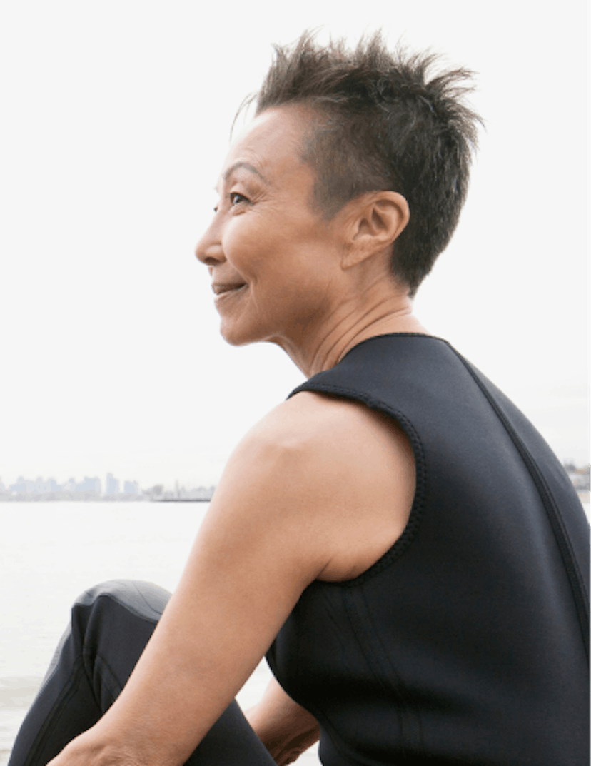 woman smiling beach