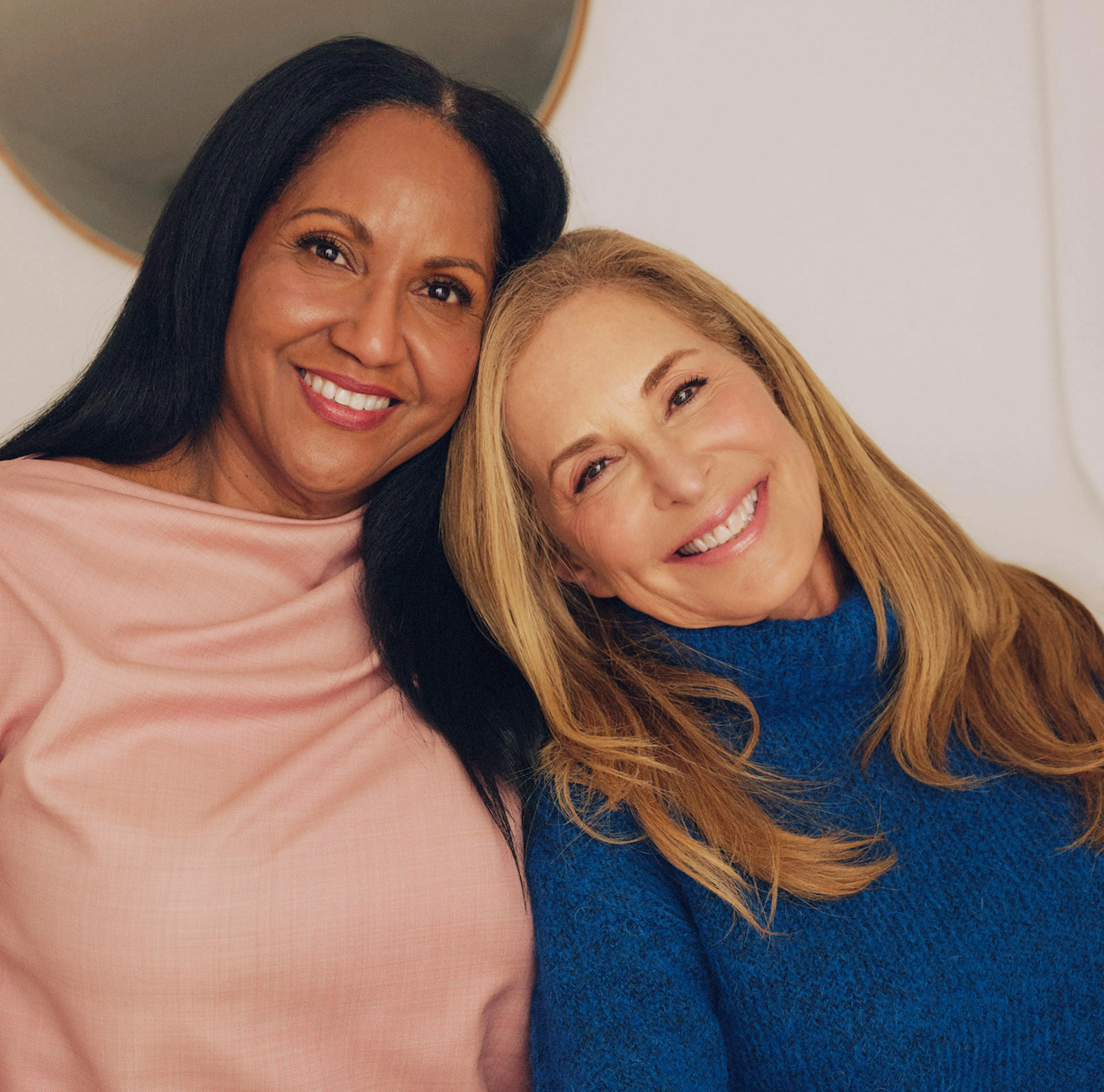 two patient side by side smiling
