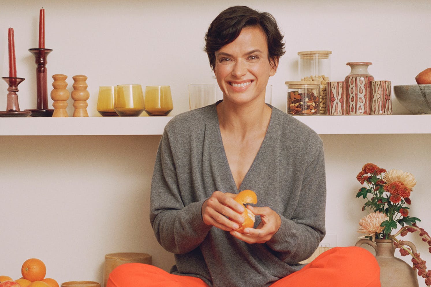 Women smiling kitchen counter