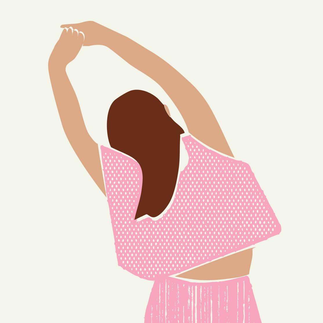 illustration of a woman stretching