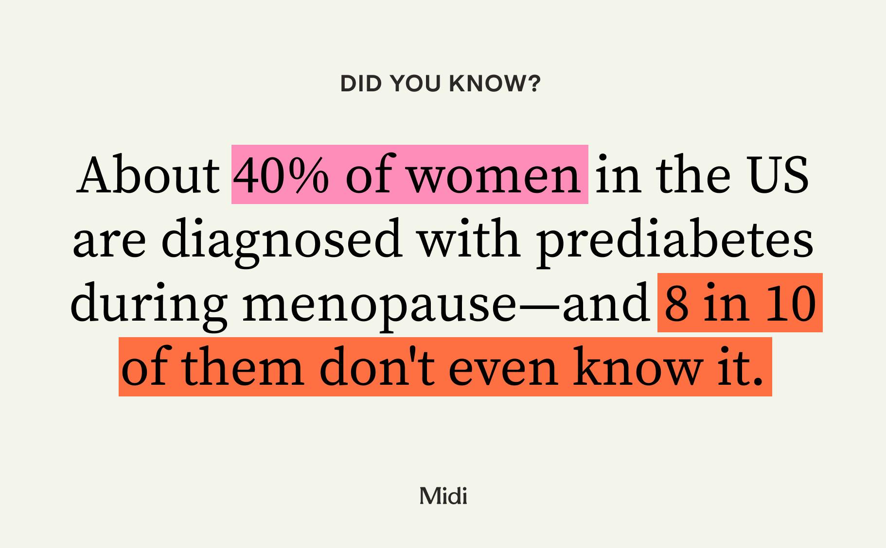 pull quote about women being diagnosed with prediabetes during menopause