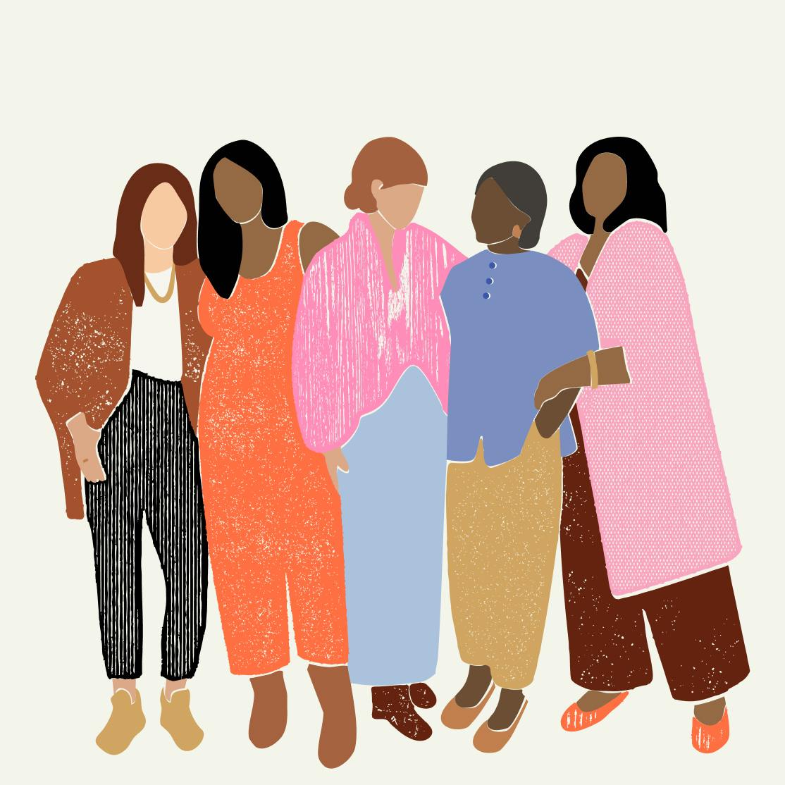 illustration of women standing together