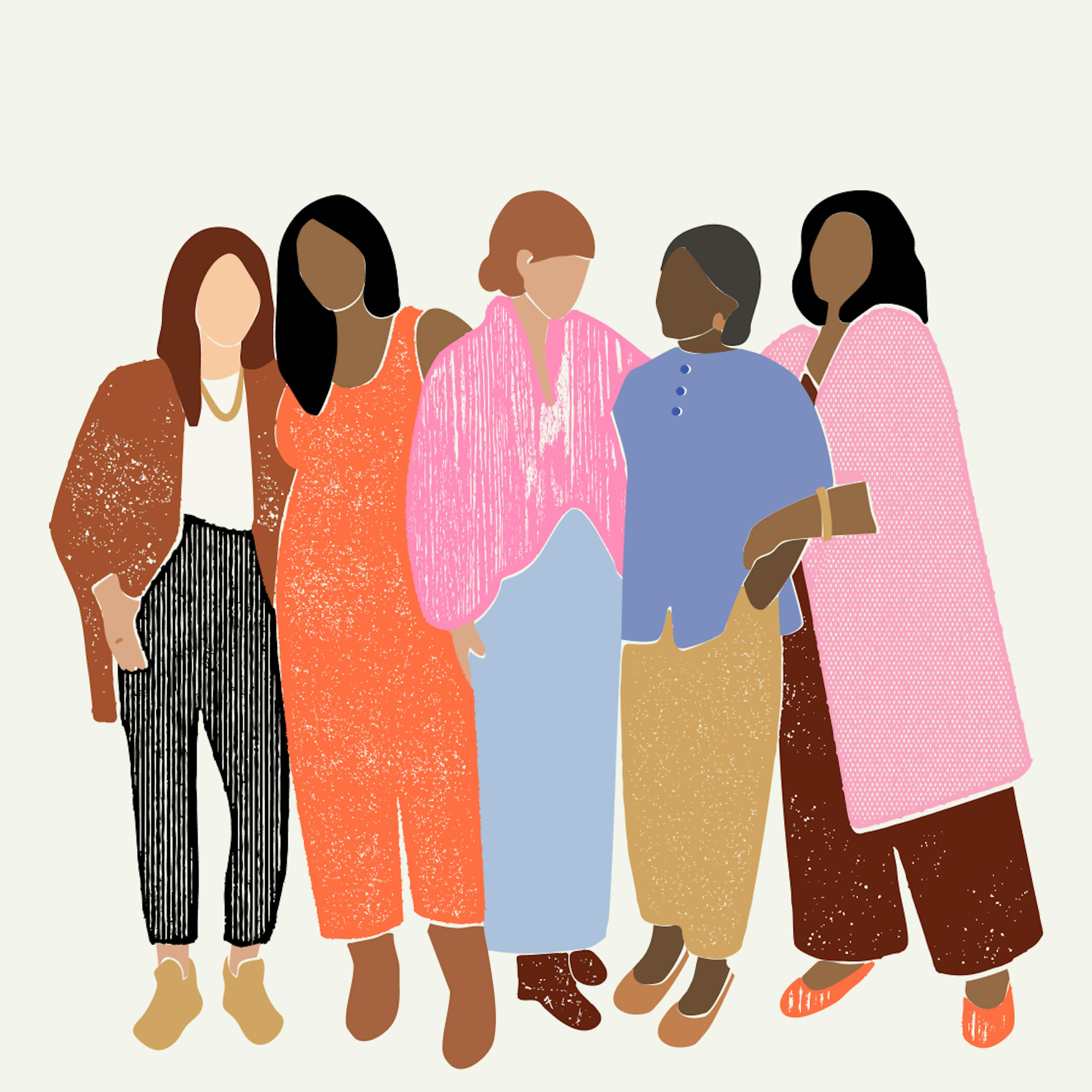illustration of women standing together