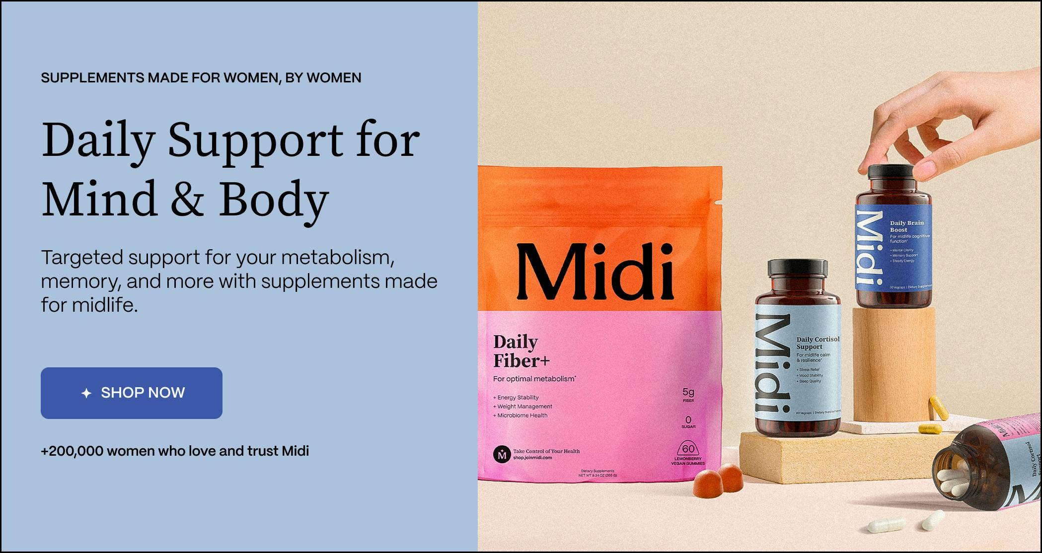 image showcasing Midi's supplements