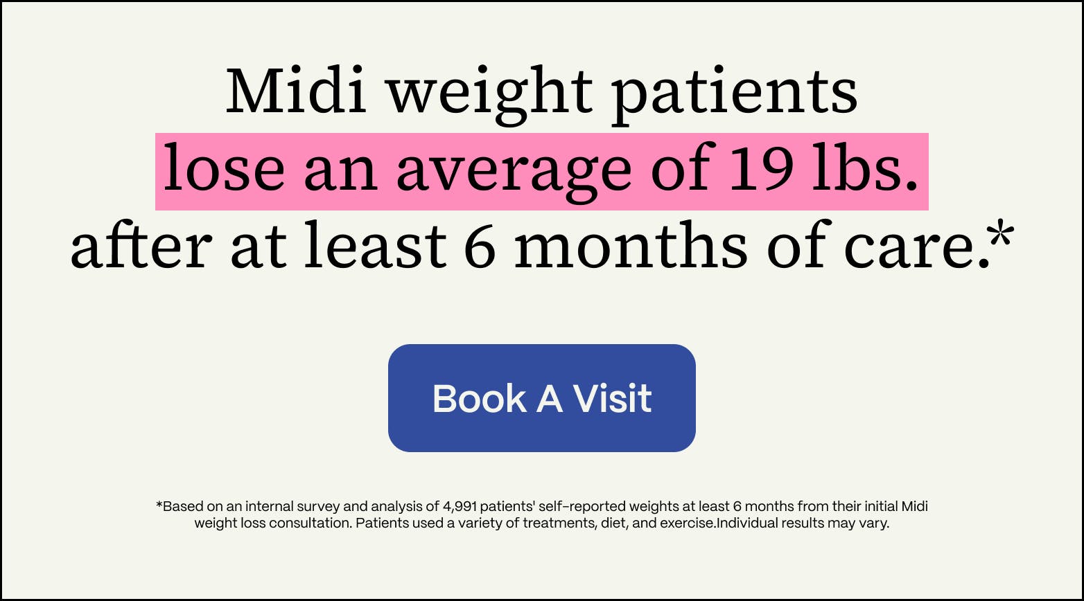stat highlighting weight lost with Midi care