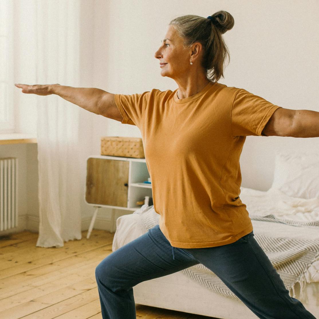 woman looking strong, exercising