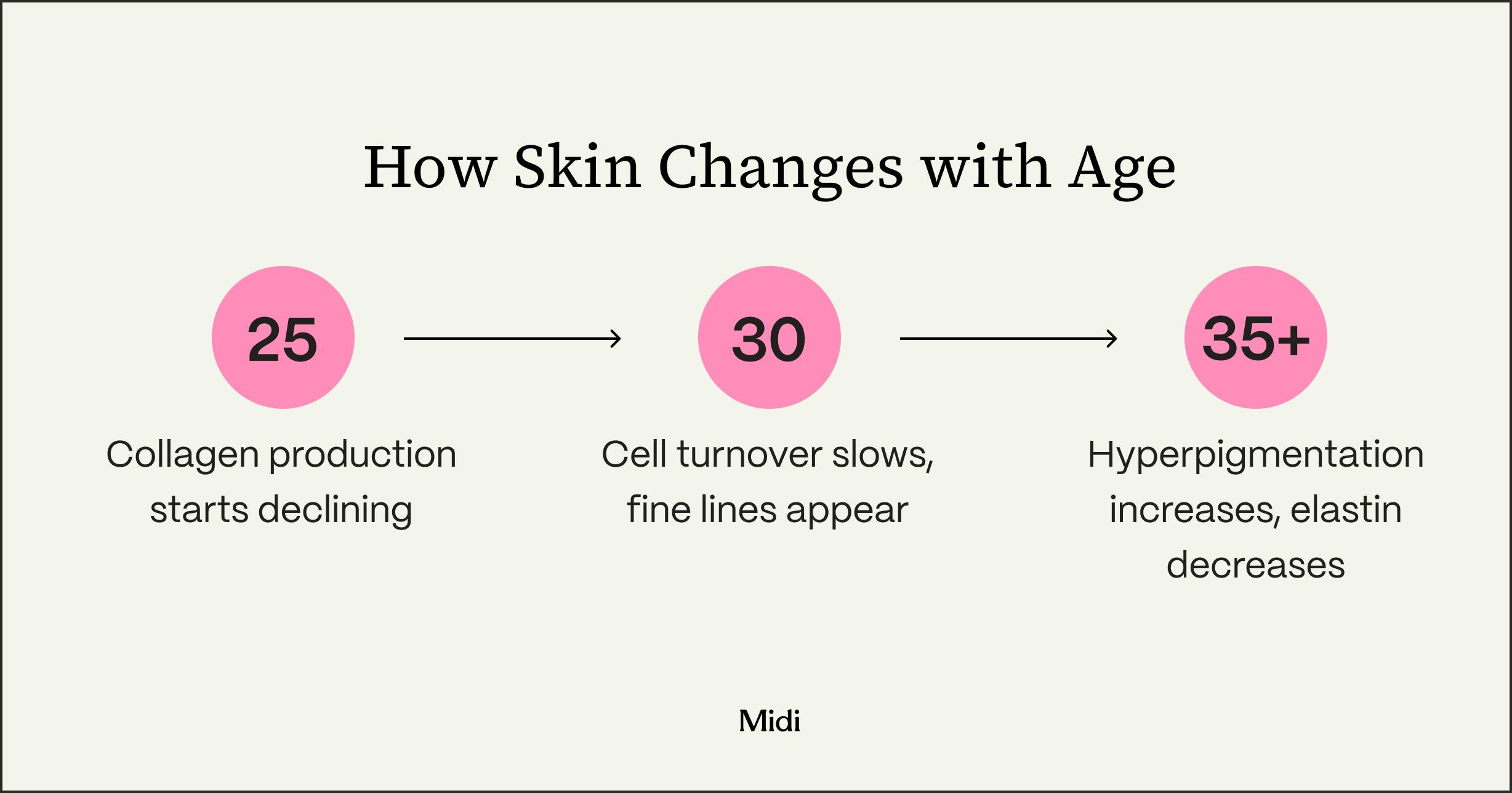 graphic showing how skin change with age