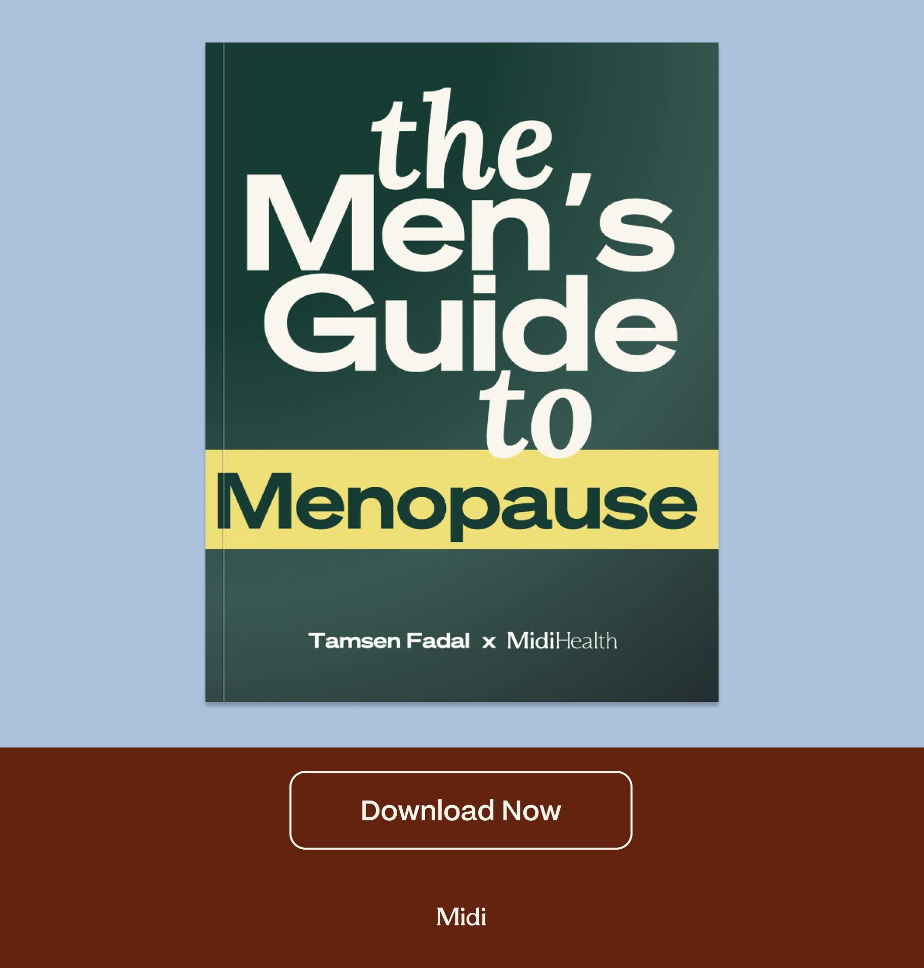 image showing the cover of the men's guide to menopause