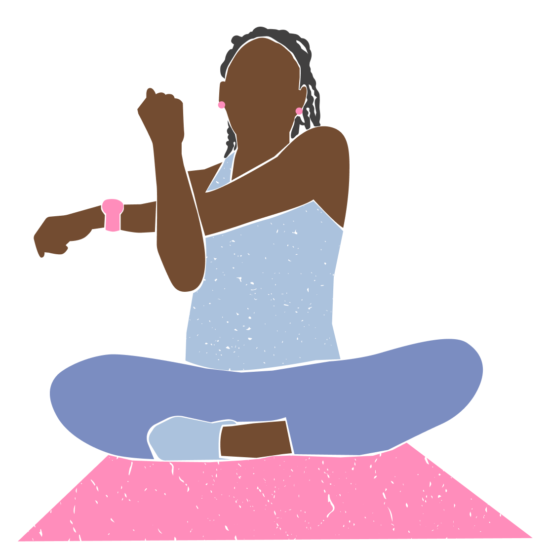 illustration of a woman stretching on a yoga mat